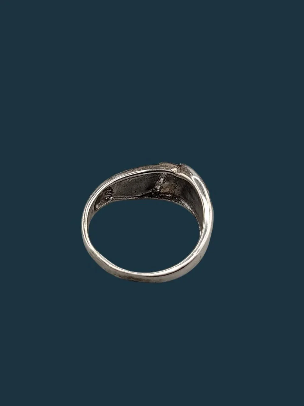 VTG Jimmy Herald Navajo Sterling Silver Black Onyx Inlay Ring 925 - AS IS SZ9